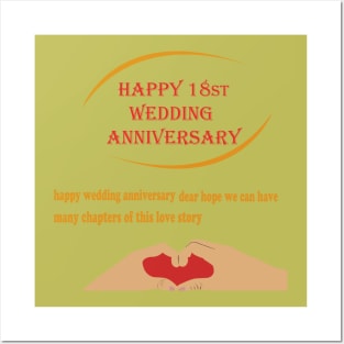 happy 18st wedding anniversary Posters and Art